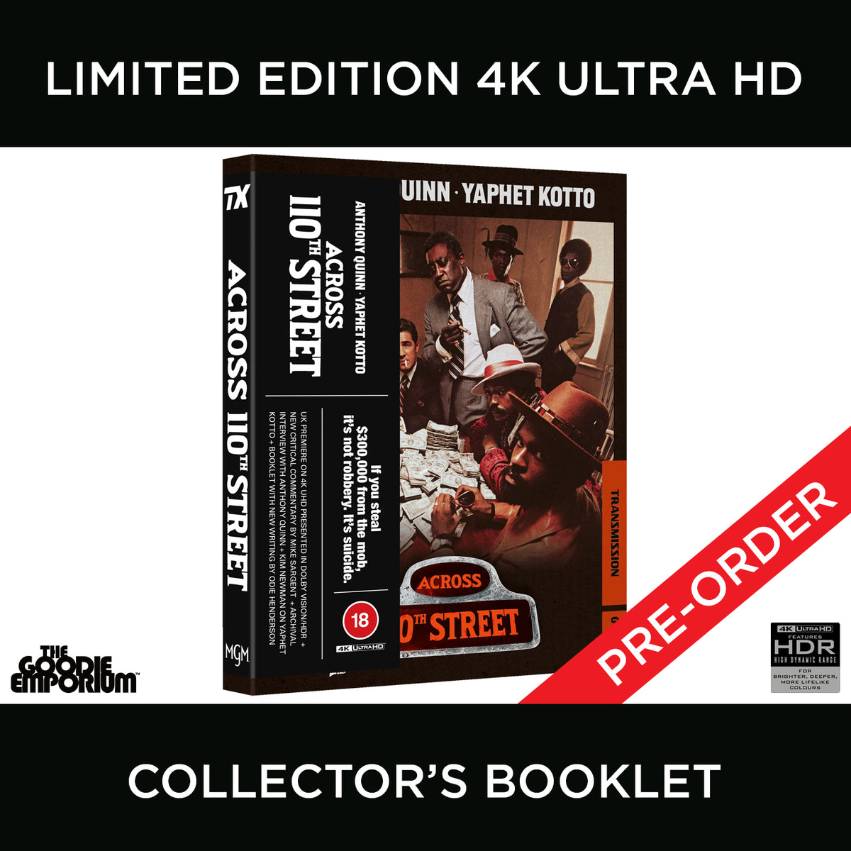 Across 110th Street 4K Ultra HD Blu-ray 1972 Radiance Transmission UHD Anthony Quinn Yaphet Kotto Anthony Franciosa