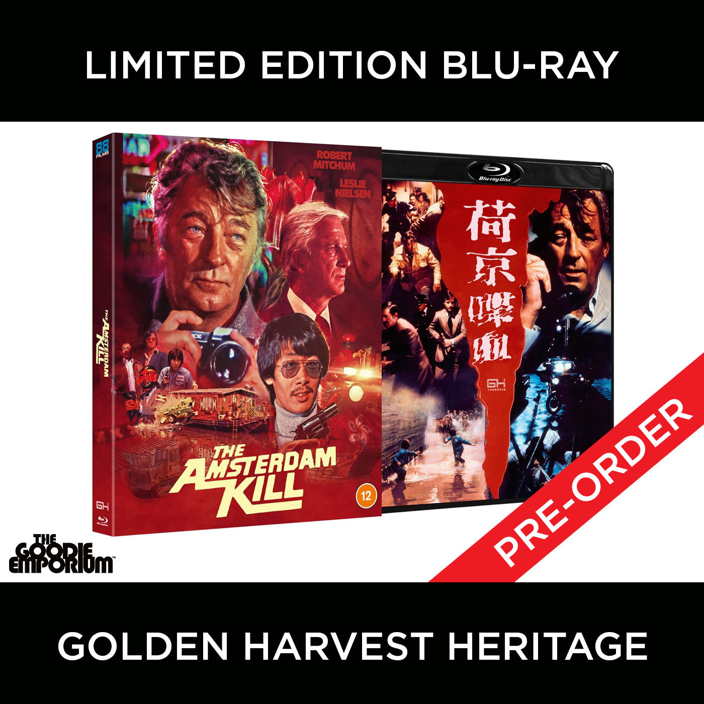The Amsterdam Kill Blu-ray 88 Films Golden Harvest Robert Clouse Leslie Nielsen Robert Mitchum