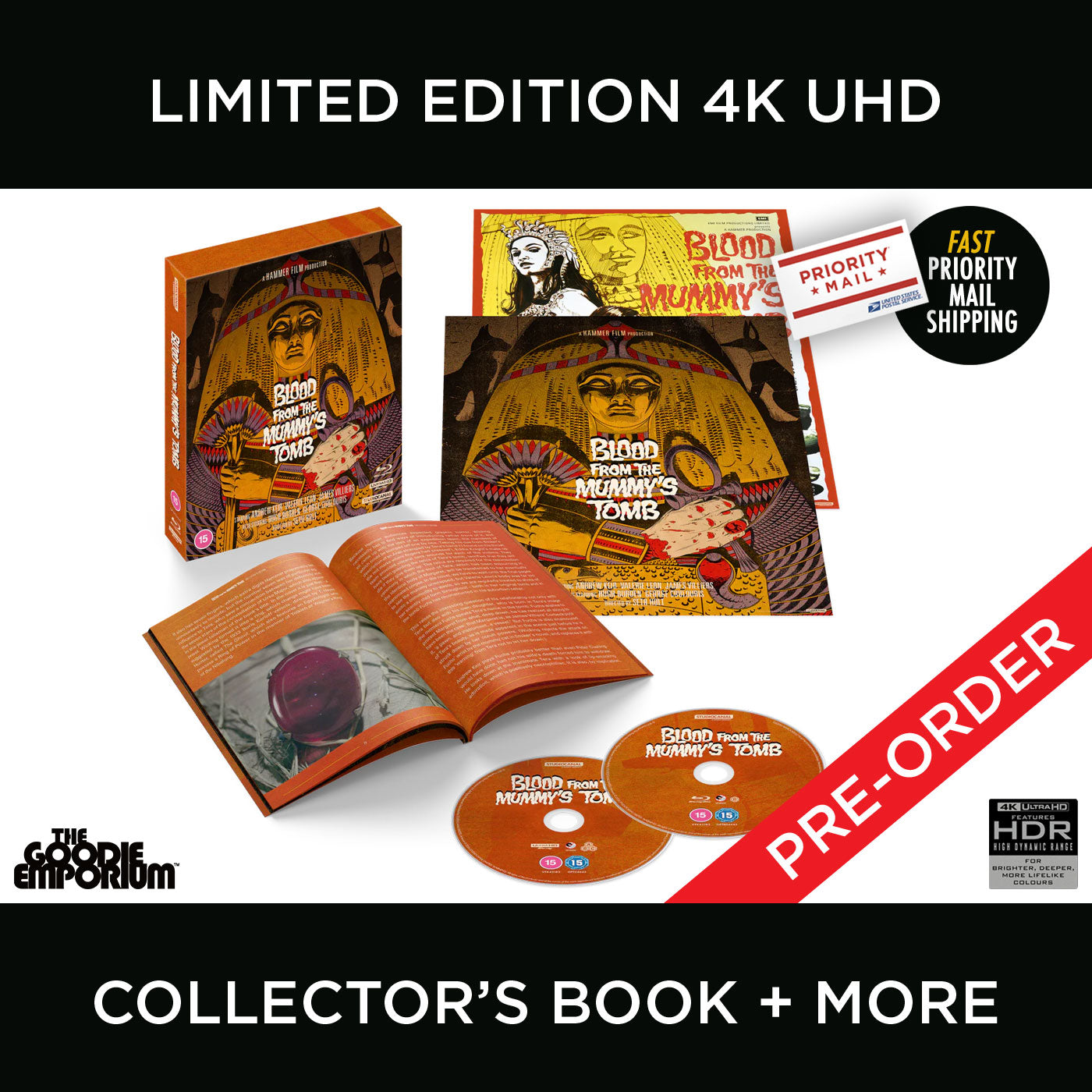 Blood From The Mummy’s Tomb 4K Ultra HD Blu-ray Hammer Films The Jewel of Seven Stars