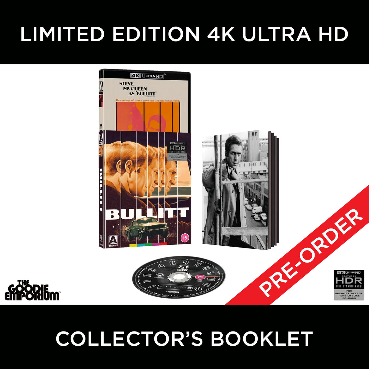 Bullitt Ultra HD Blu-ray UHD 1968 Arrow Steve McQueen Robert Duvall
