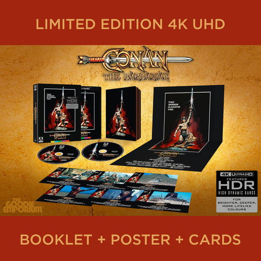 Conan the Barbarian 4K Ultra HD UHD Arnold Schwarzenegger Arrow Films Blu-ray