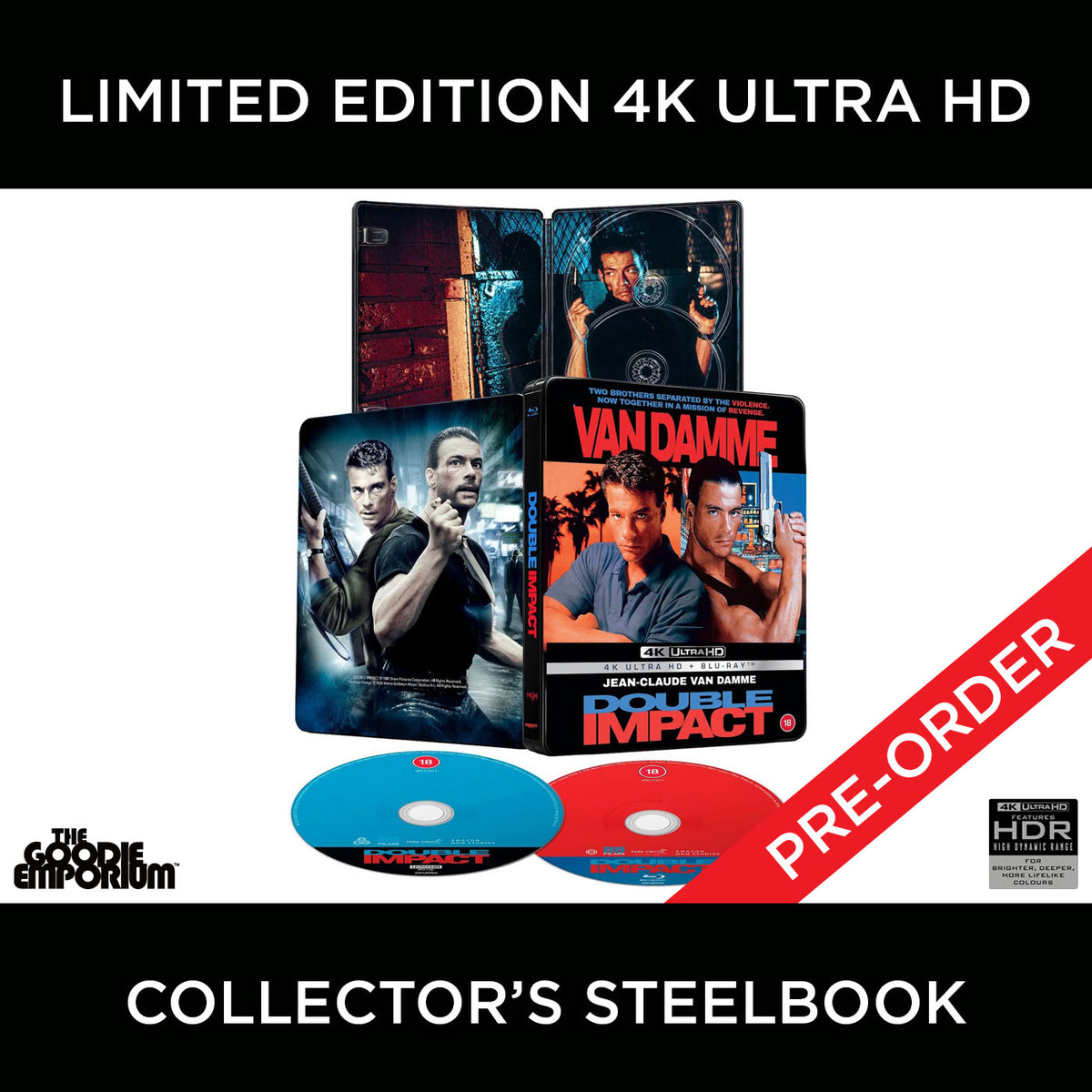 Double Impact 4K UHD Blu-ray Jean-Claude Van Damme 88 Films Sheldon Lettich SteelBook