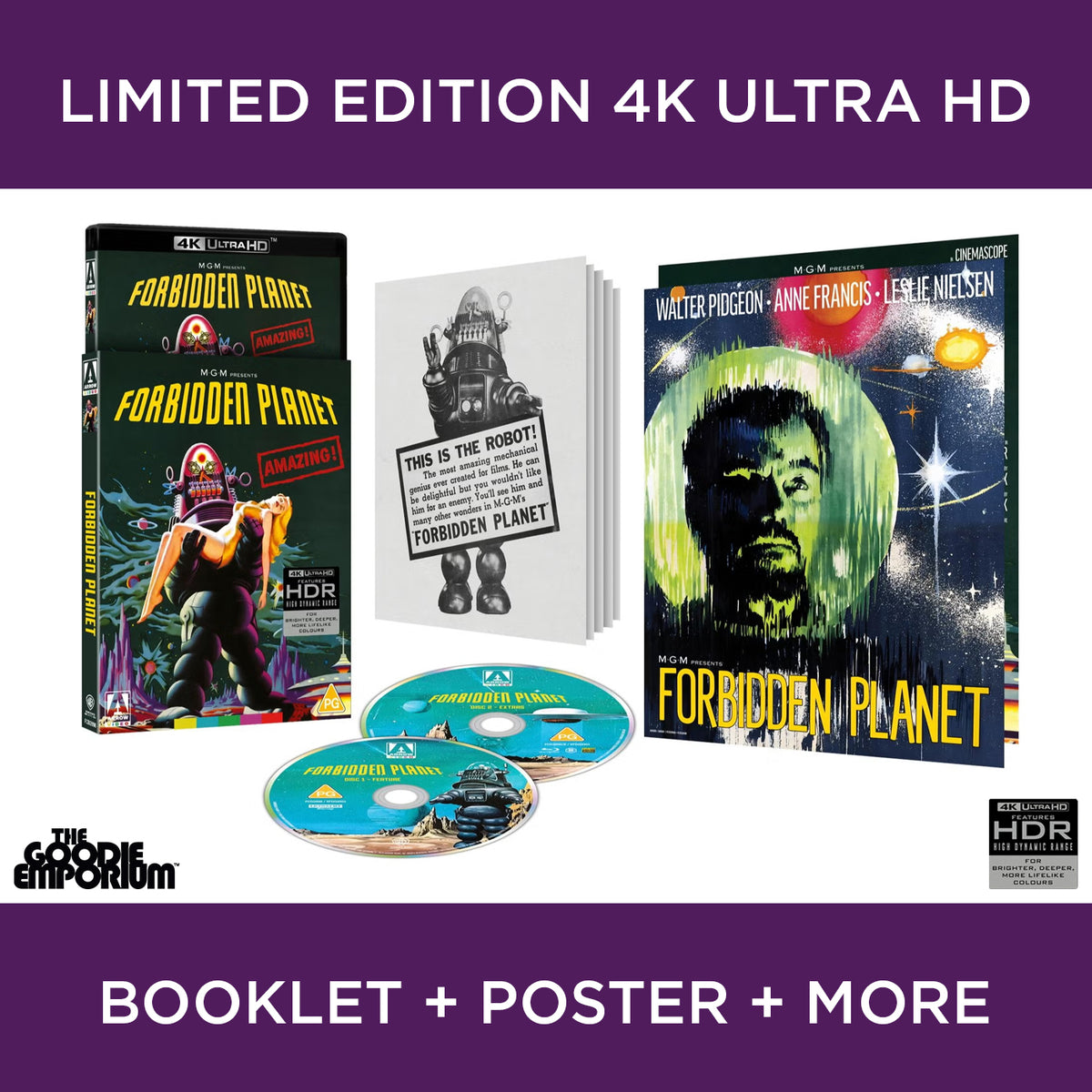 Forbidden Planet 4K Ultra HD Blu-ray 1956 Arrow Leslie Nielsen Fred M. Wilcox Walter Pidgeon
