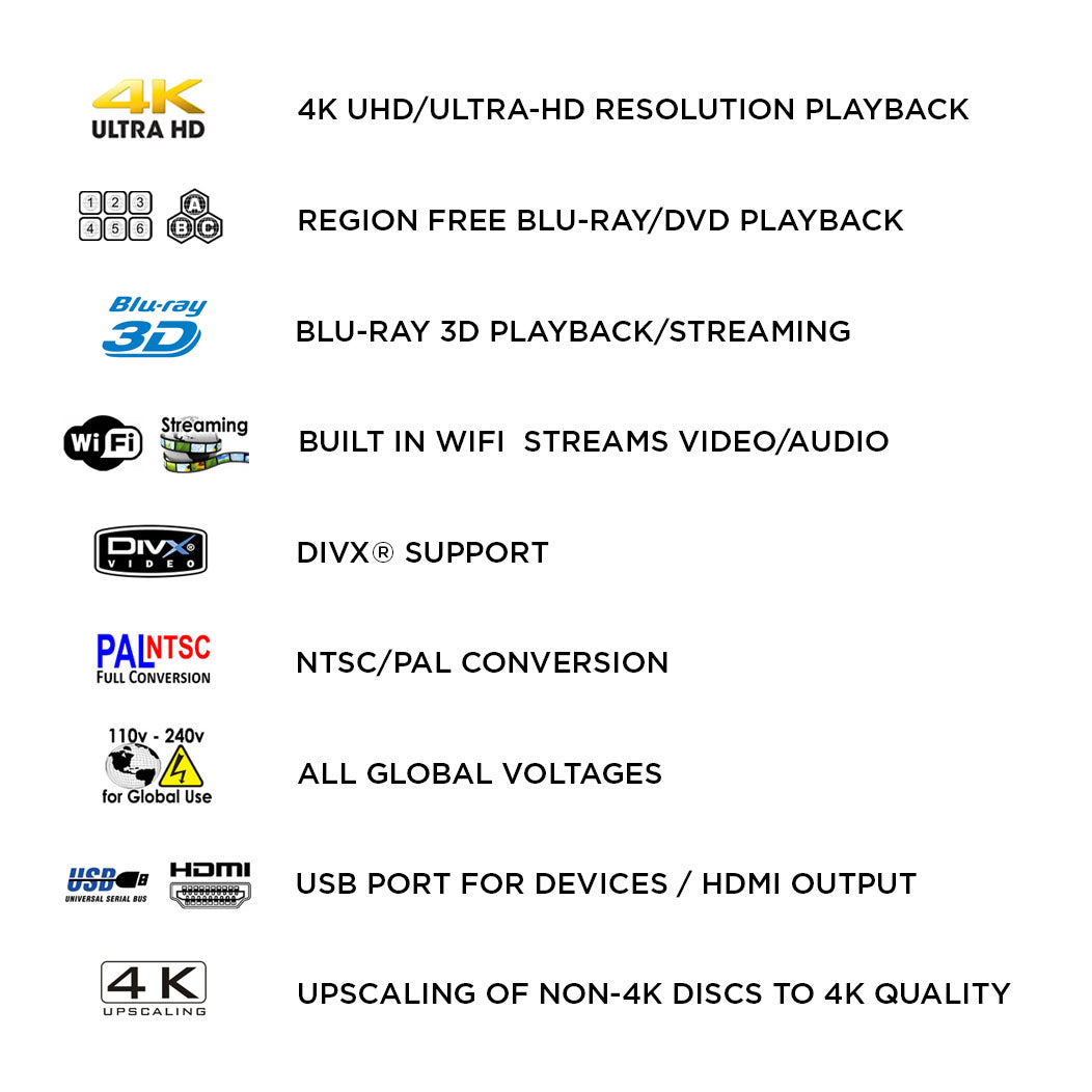 Sony UBP-X700 Region Free 4K UHD Blu-ray Player Asian Movie DVD 3D Modified
