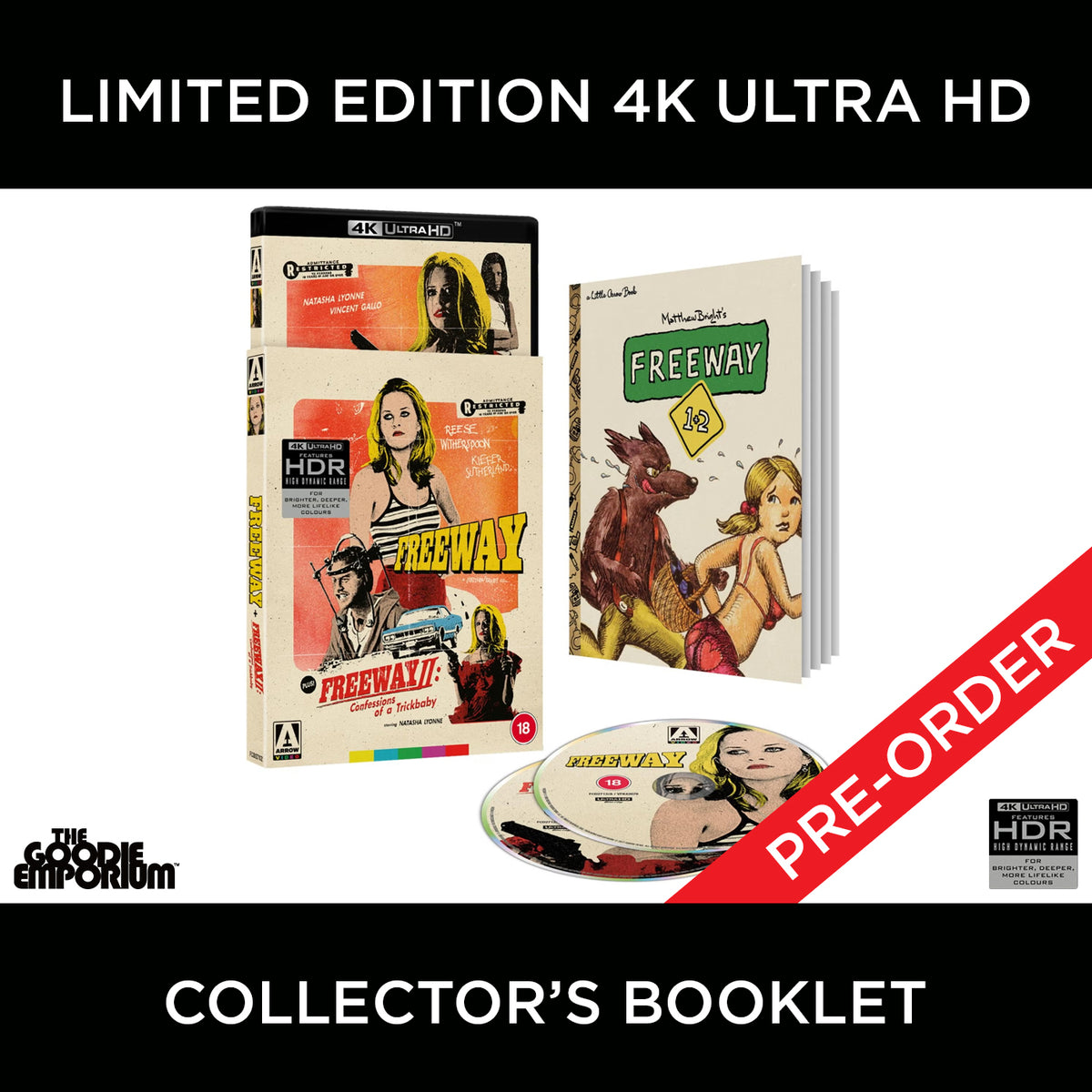 Freeway Collection 4K Ultra HD Blu-ray UHD Arrow Kiefer Sutherland Reese Witherspoon Free Way II 2