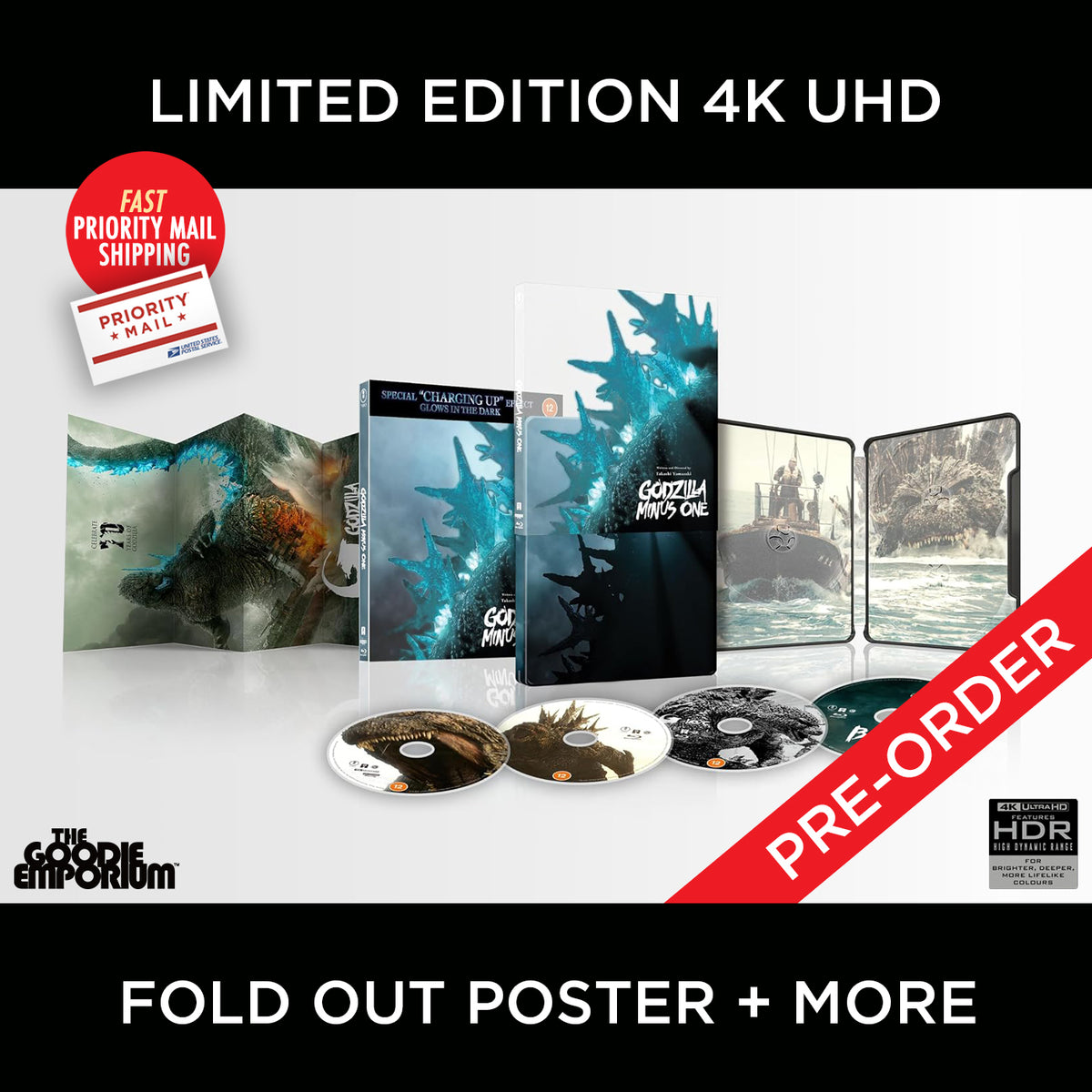 Godzilla Minus One 4K Ultra HD Blu-ray UHD Anime Ltd Steel Book SteelBook