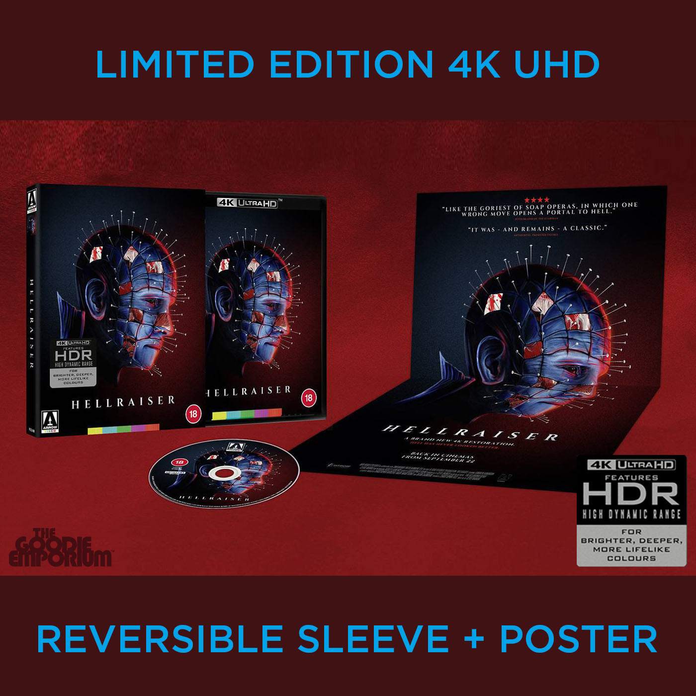 Hellraiser UHD 4K Arrow Ultra HD Blu-ray Hell Raiser Limited Edition Poster
