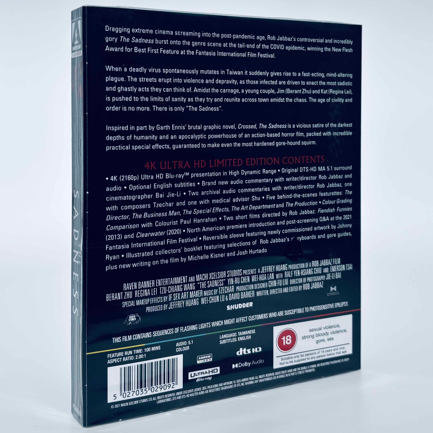 The Sadness 4K Ultra HD Blu-ray Arrow UHD 2021 Rob Jabbaz Crossed Zombie
