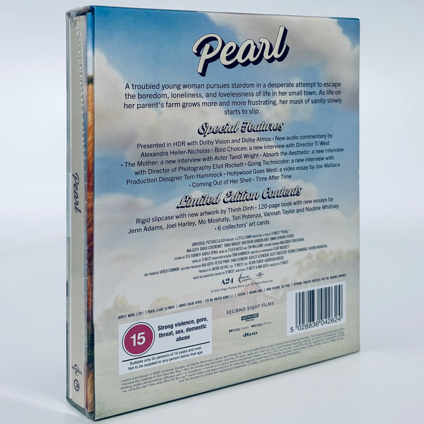 Pearl 4K Ultra HD Blu-ray 2022 Second Sight Limited Edition Ti West Mia Goth