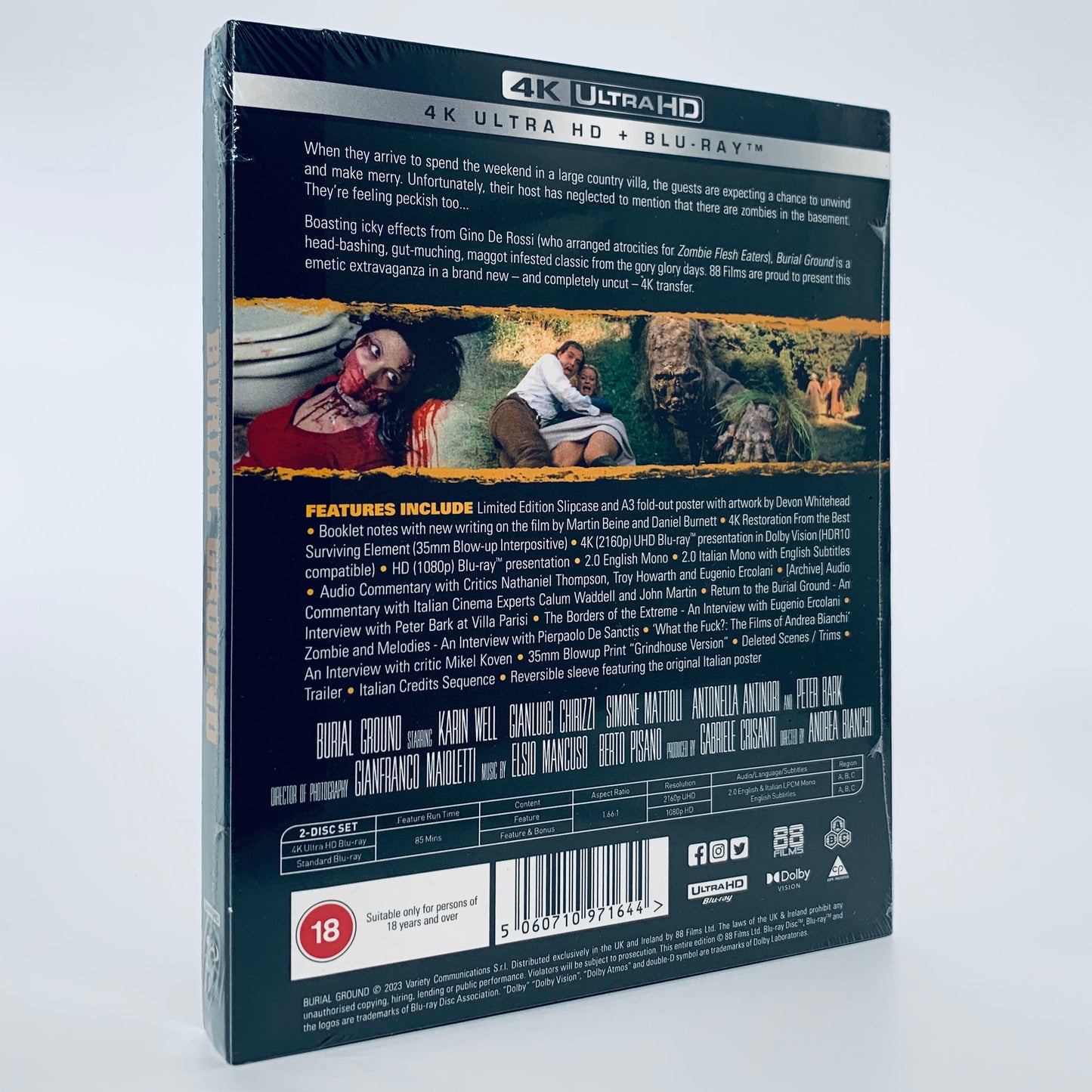 Burial Ground Italian Andrea Bianchi 4K UHD Blu-ray 88 Films UK Ultra HD Nights of Terror Zombie Dead