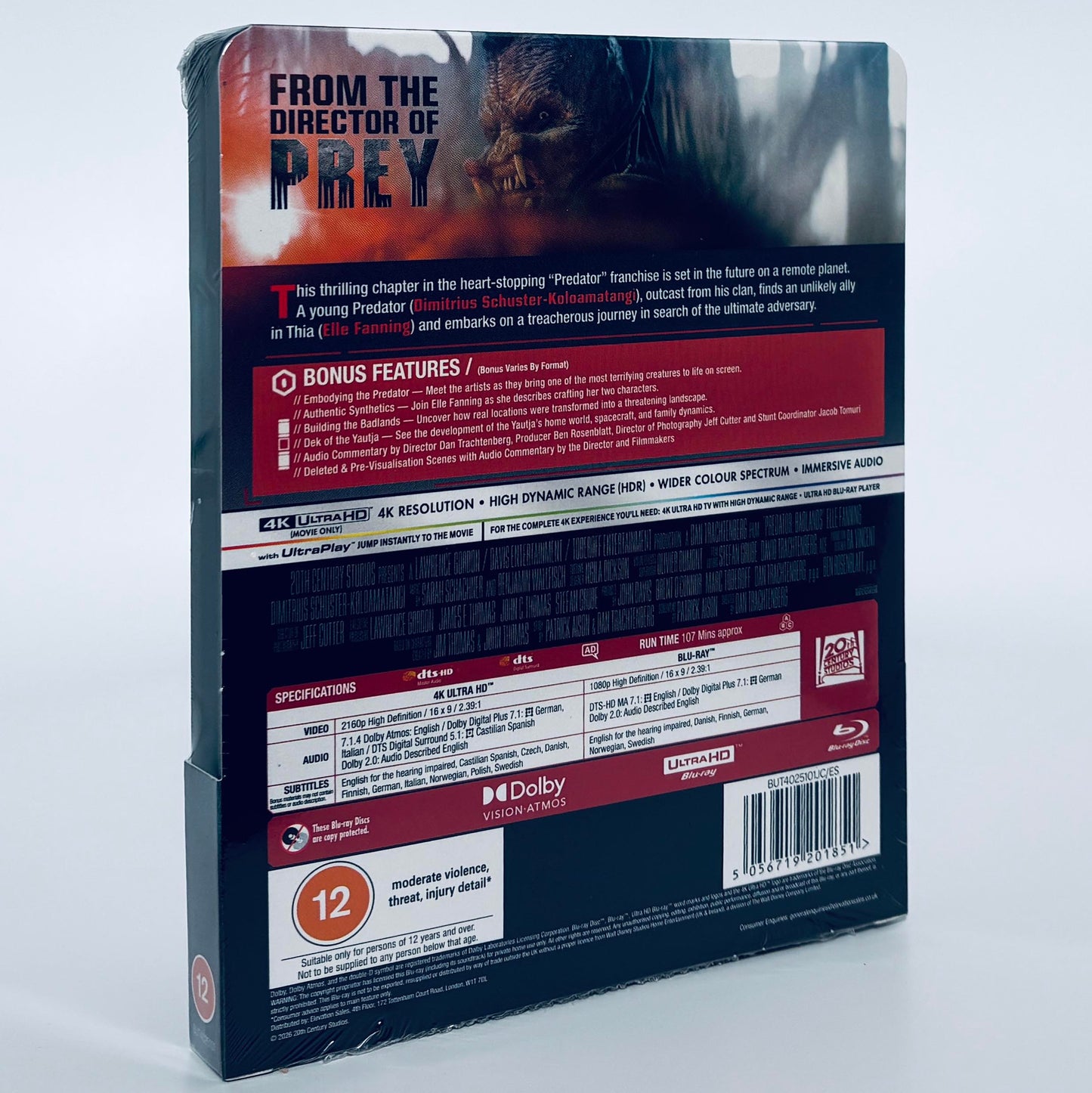 Predator Badlands 4K Ultra HD UHD Blu-ray Disney SteelBook Steel Book