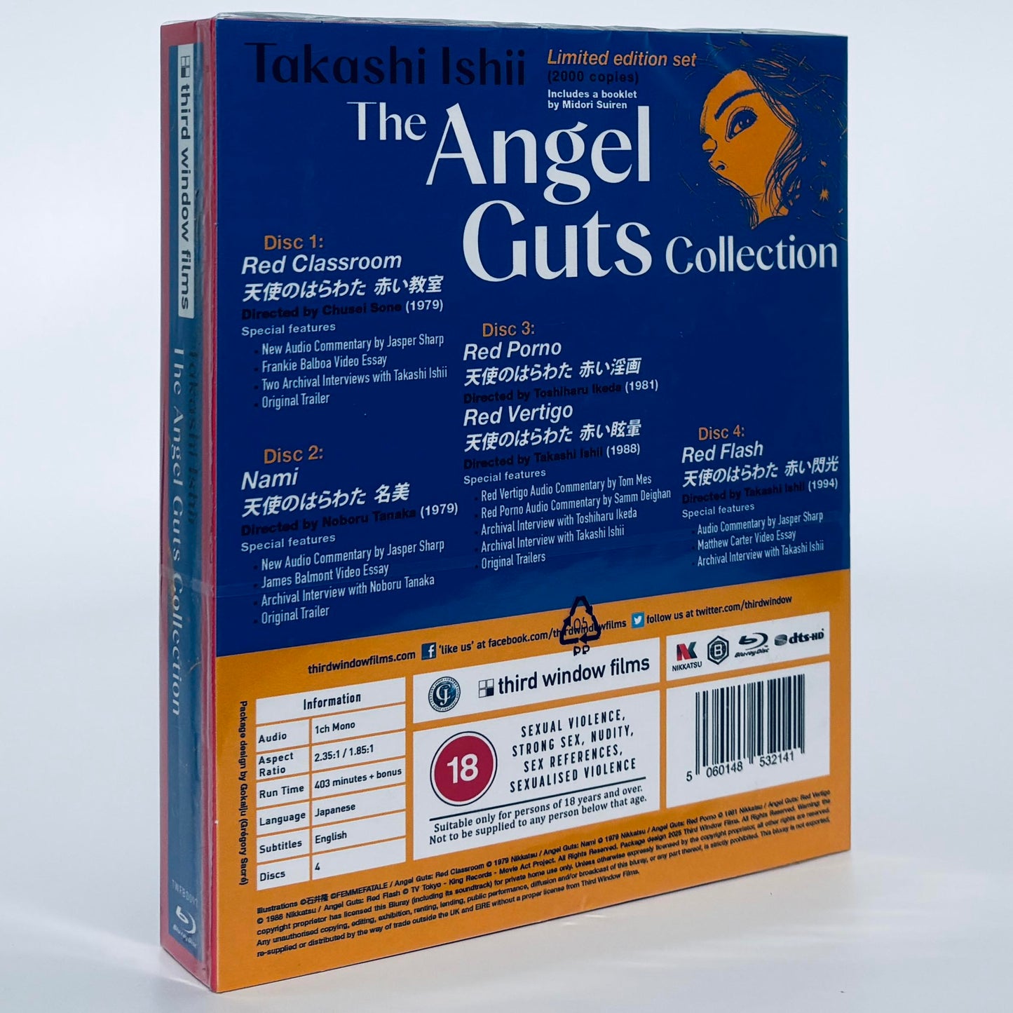 Takashi Ishii Blu-ray Angel Guts Collection Third Window Red Classroom Nami Vertigo Flash