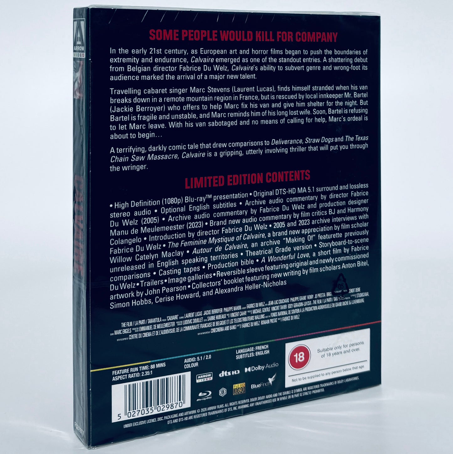 Calvaire Blu-ray The Ordeal 2004 Arrow Calvary Fabrice Du Welz aurent Lucas