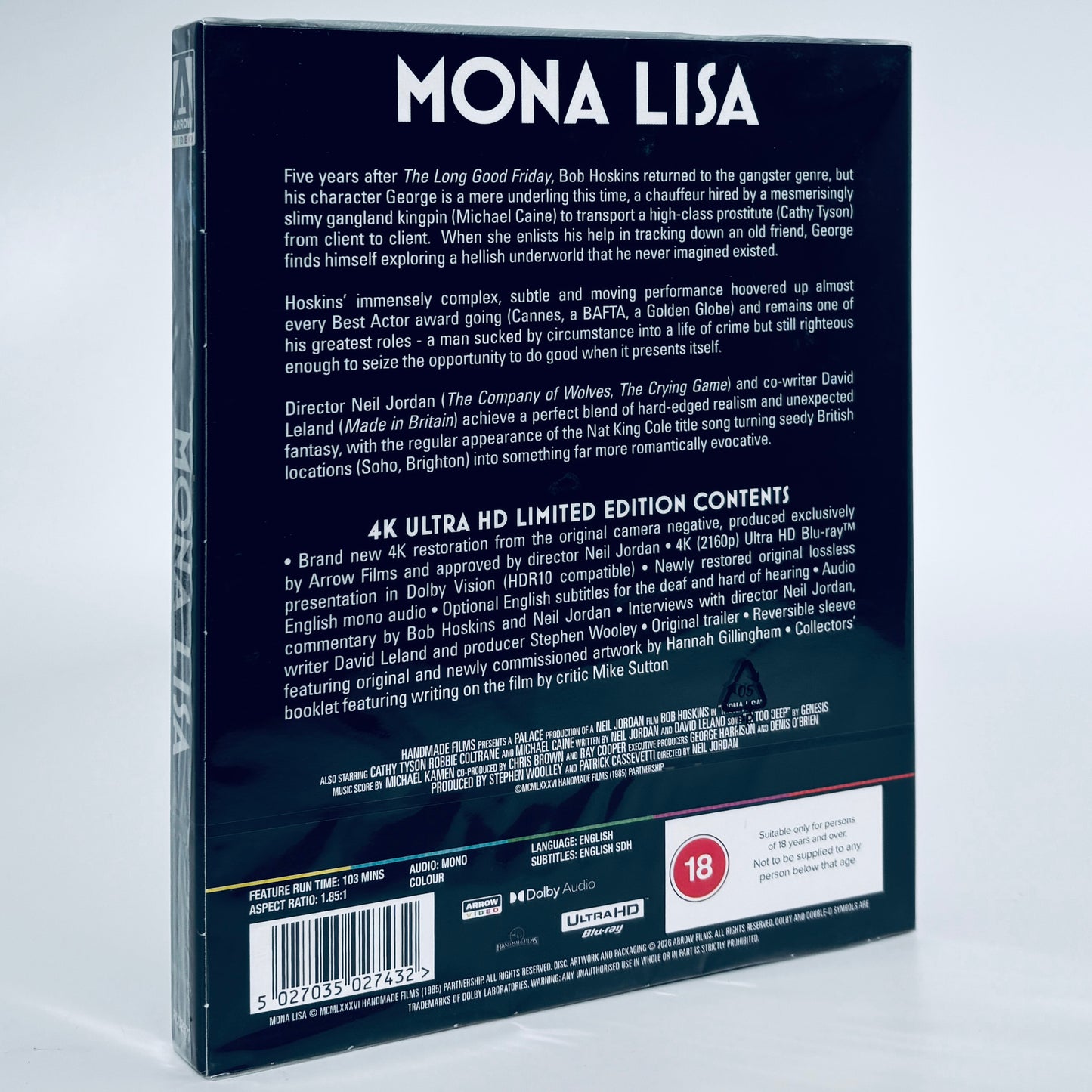 Mona Lisa 4K Ultra HD Blu-ray 1986 Arrow Neil Jordan Bob Hoskins