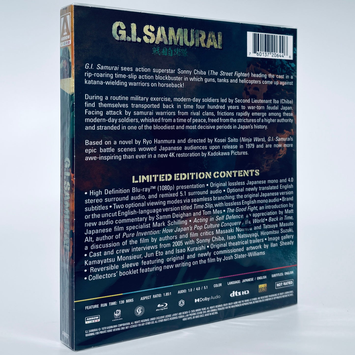 G.I. Samurai Blu-ray 1979 GI Arrow Time Slip Sonny Chiba