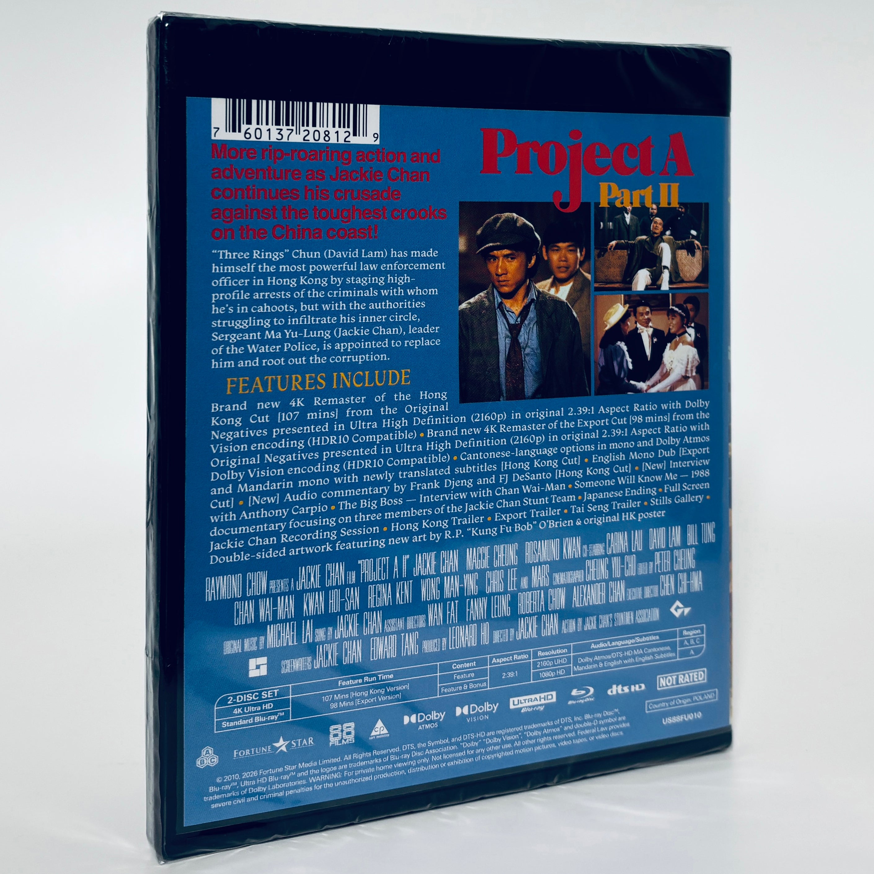 Project A Part II 2 4K Ultra HD Blu-ray 88 Films UHD Jackie Chan