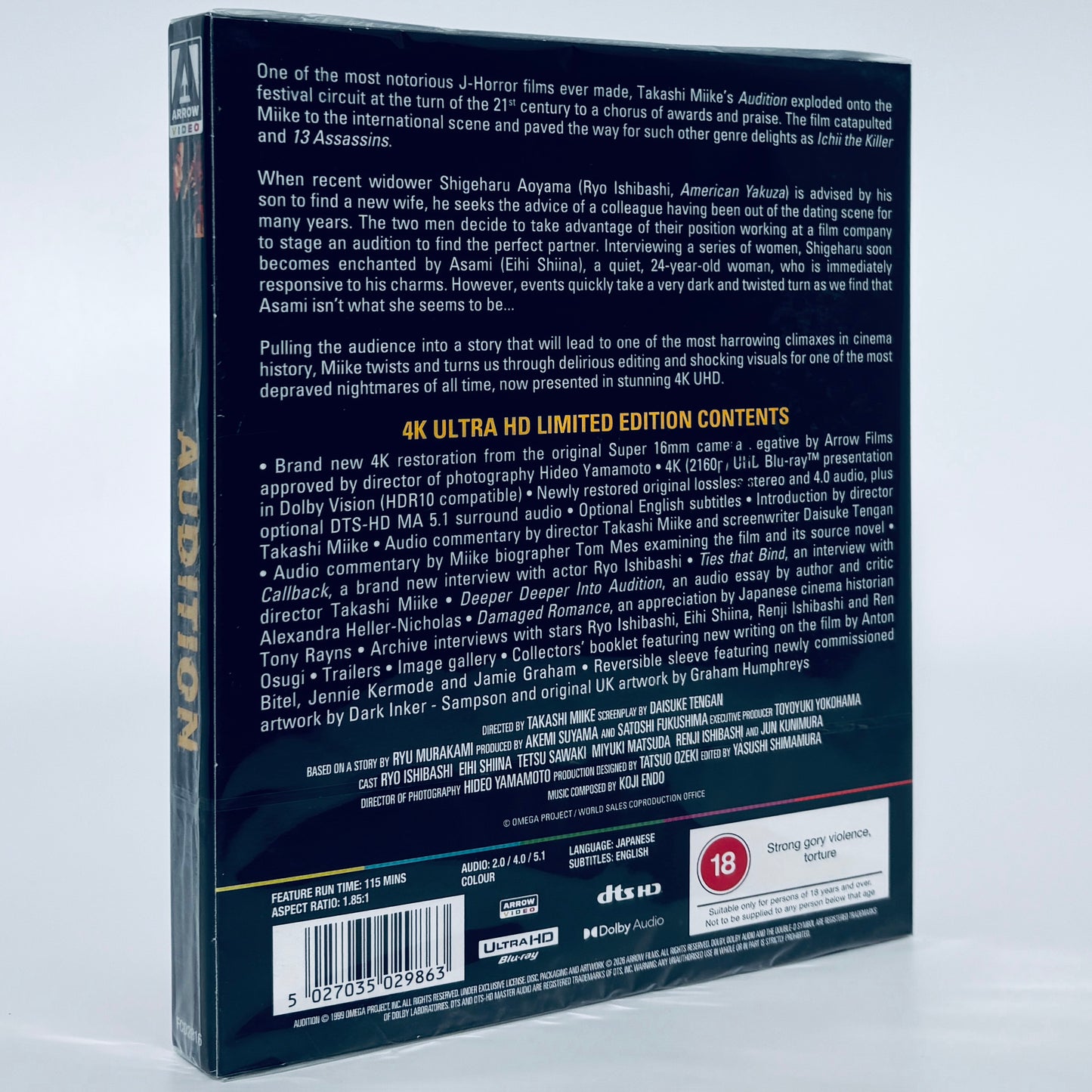 Audition 4K Ultra HD Blu-ray Arrow Takashi Miike Ryo Ishibashi 1999