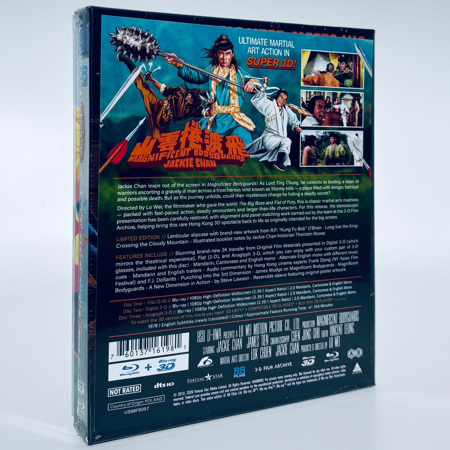 Magnificent Bodyguards Blu-ray Jackie Chan 88 Films 3D Glasses Lo Wei James Tien Bruce Leung