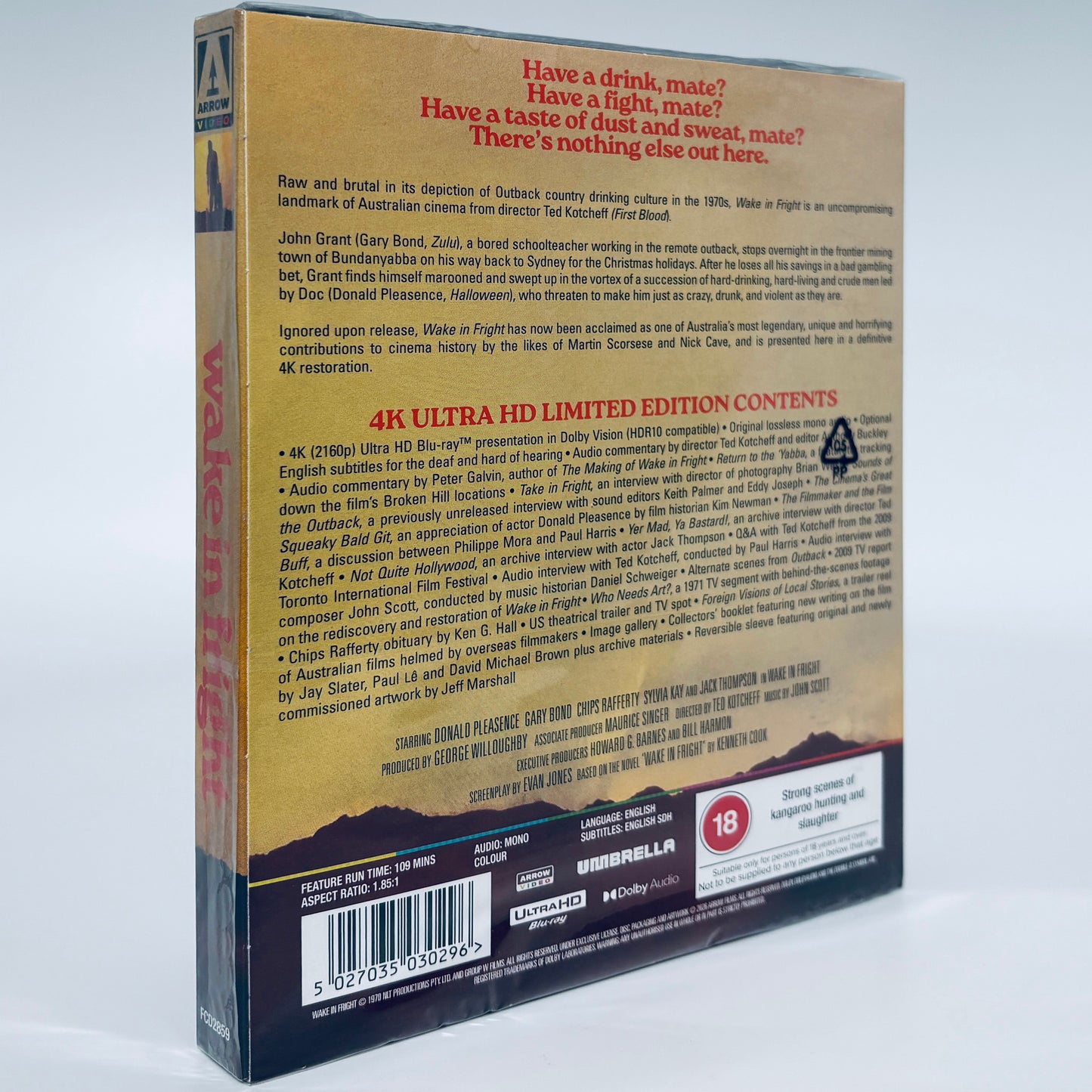 Wake in Fright 4K Ultra HD Blu-ray 1971 Outback Arrow Ted Kotcheff Donald Pleasence Gary Bond