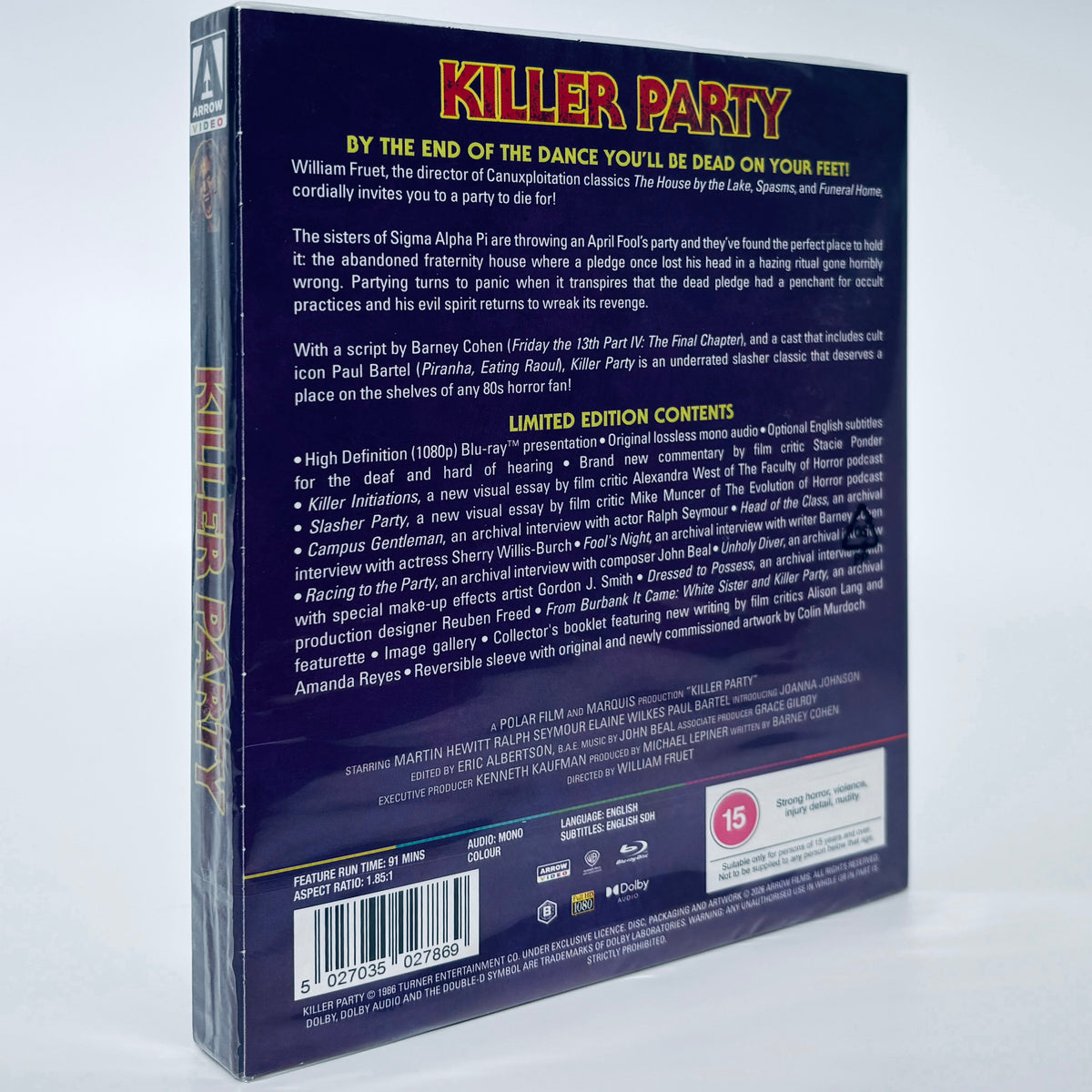 Killer Party Blu-ray Arrow 1986 William Fruet Ralph Seymour