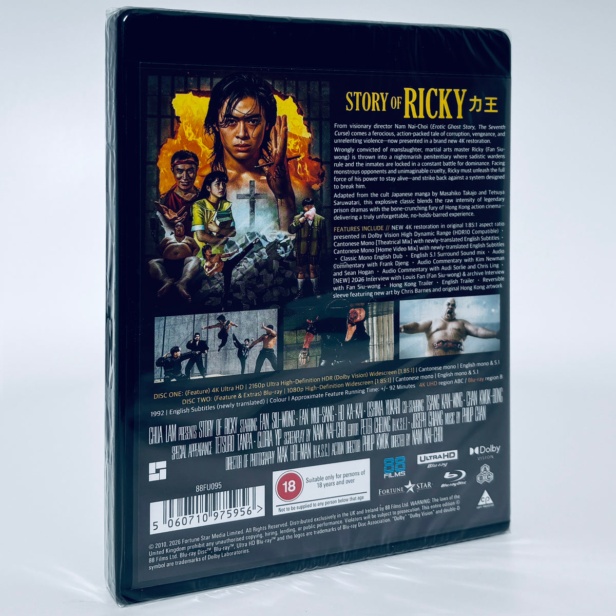 Story of Ricky 4K Ultra HD Blu-ray 88 Films Nam Nai Choi Fan Siu-Wong Riki-Oh Standard