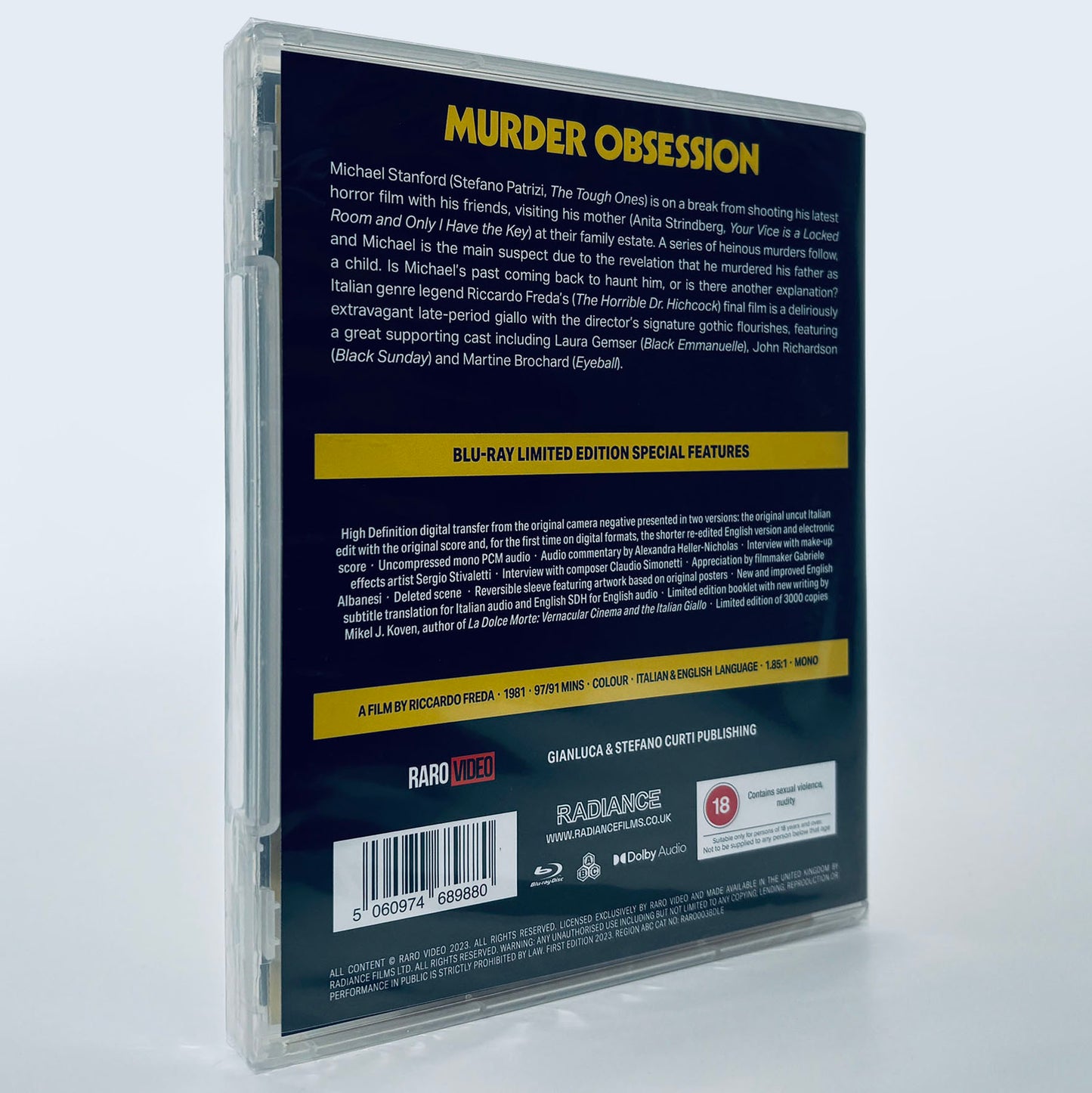 Murder Obsession Syndrome Riccardo Freda Limited Blu-ray Raro Video Radiance