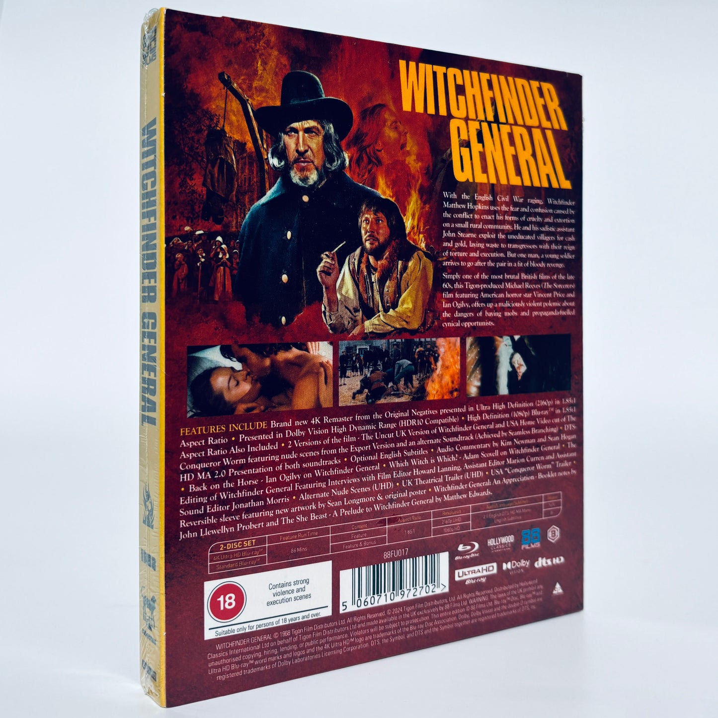 Witchfinder General Conqueror Worm Witch finder 4K UHD Blu-ray 88 Films Ultra HD Vincent Price