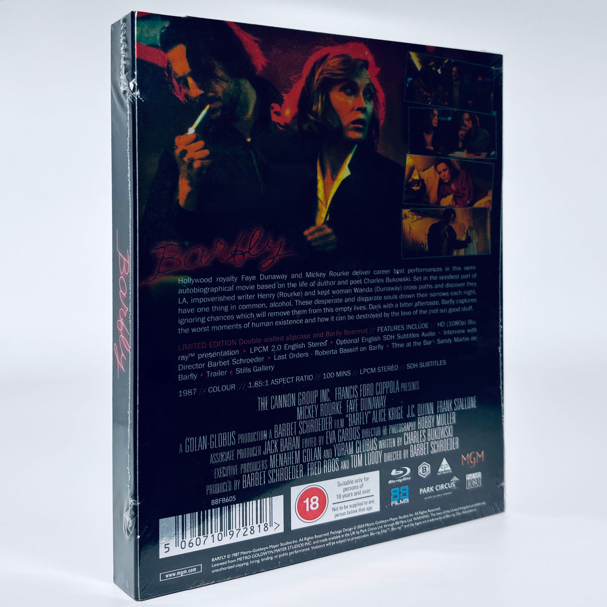 Mickey Rourke Bar Barfly Blu-ray 1987 Blu-ray 88 Films Faye Dunaway Mickey Rourke Bar Fl ...
