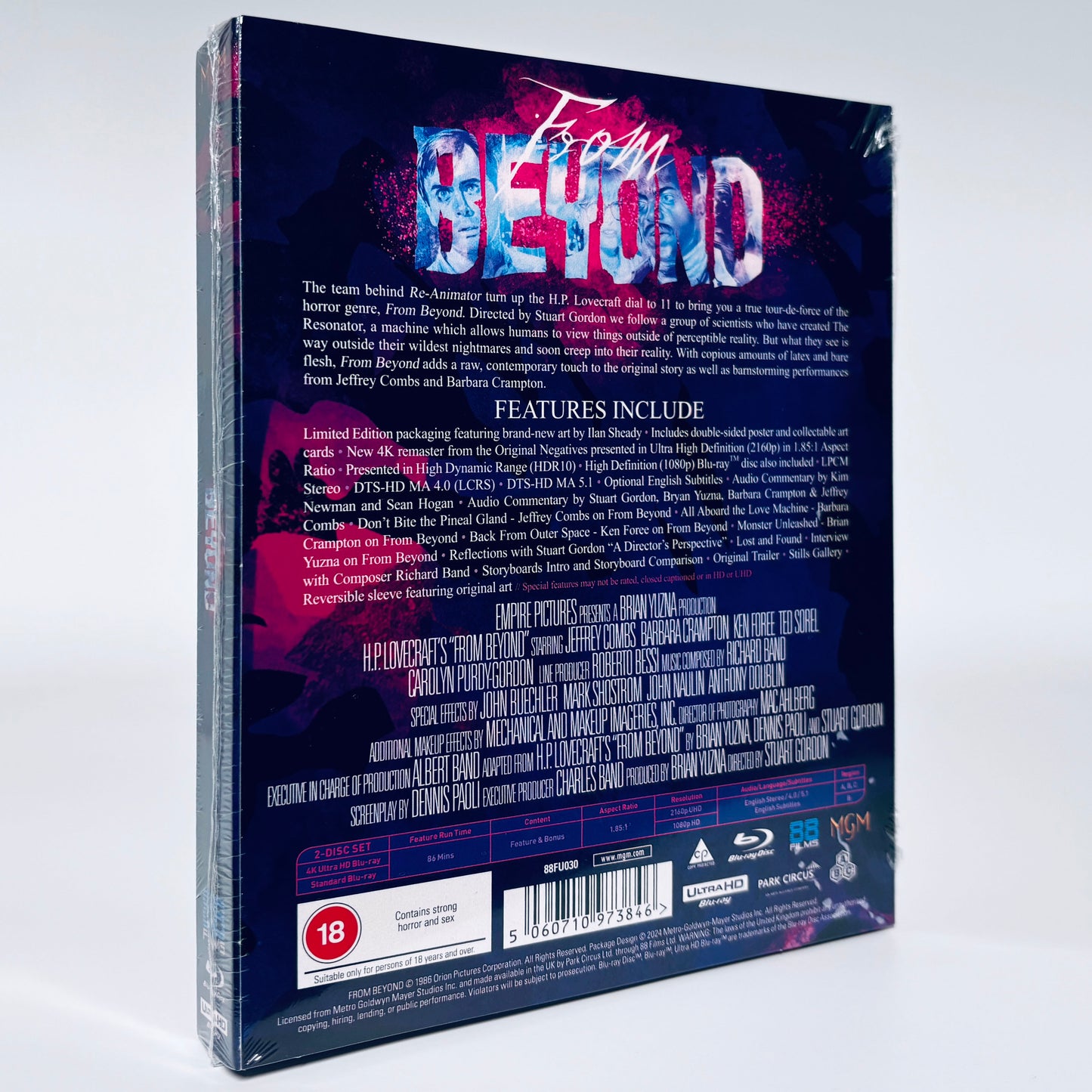 From Beyond 4K Ultra HD Ultra UHD Blu-ray 88 Films H P Lovecraft Stuart Gordon