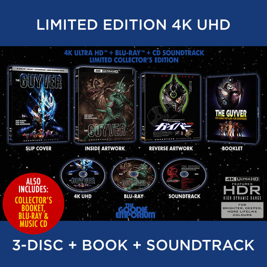 The Guyver 4K Ultra HD Blu-ray UHD 1991 CD Soundtrack Unearthed Classics Mutronics
