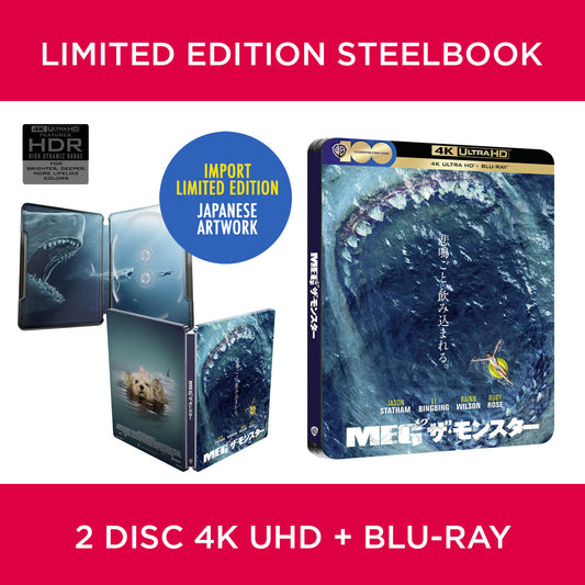 The Meg Jason Statham Japanese SteelBook Steel Book 4K Ultra HD Warner