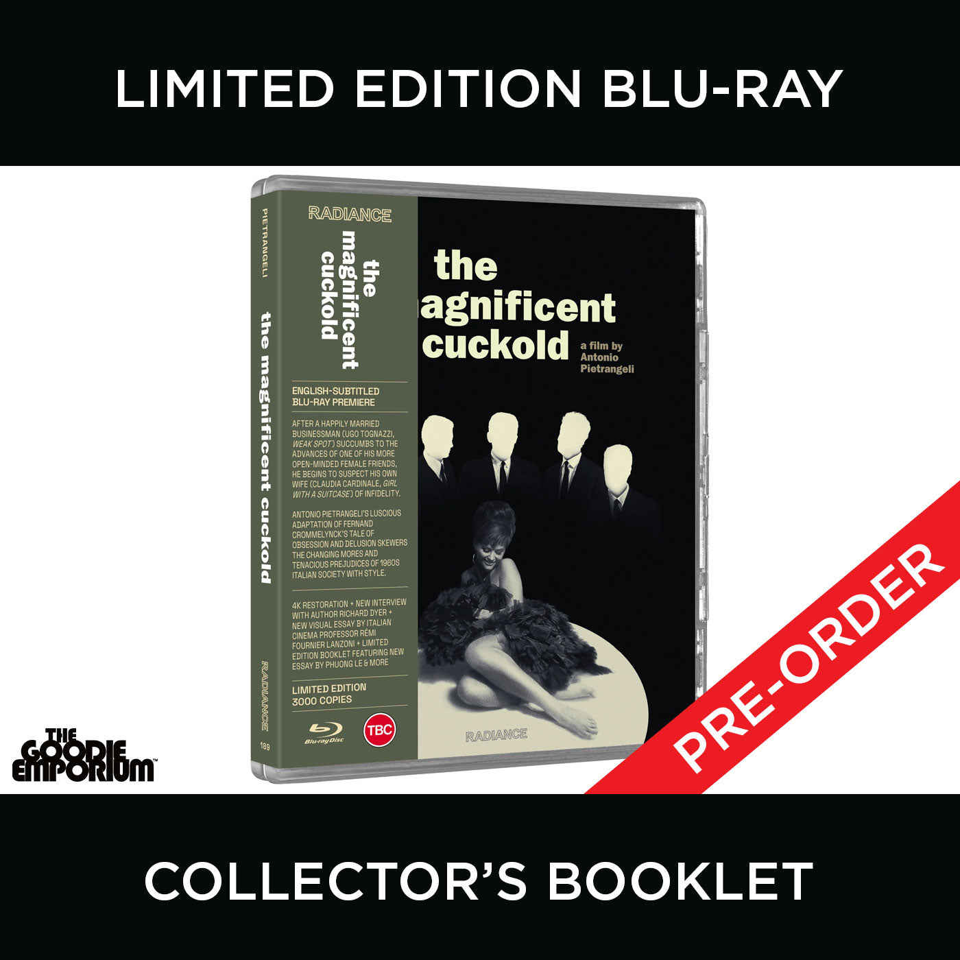 The Magnificent Cuckold Blu-ray 1964 Radiance Il magnifico cornuto Claudia Cardinale Antonio Pietrangeli