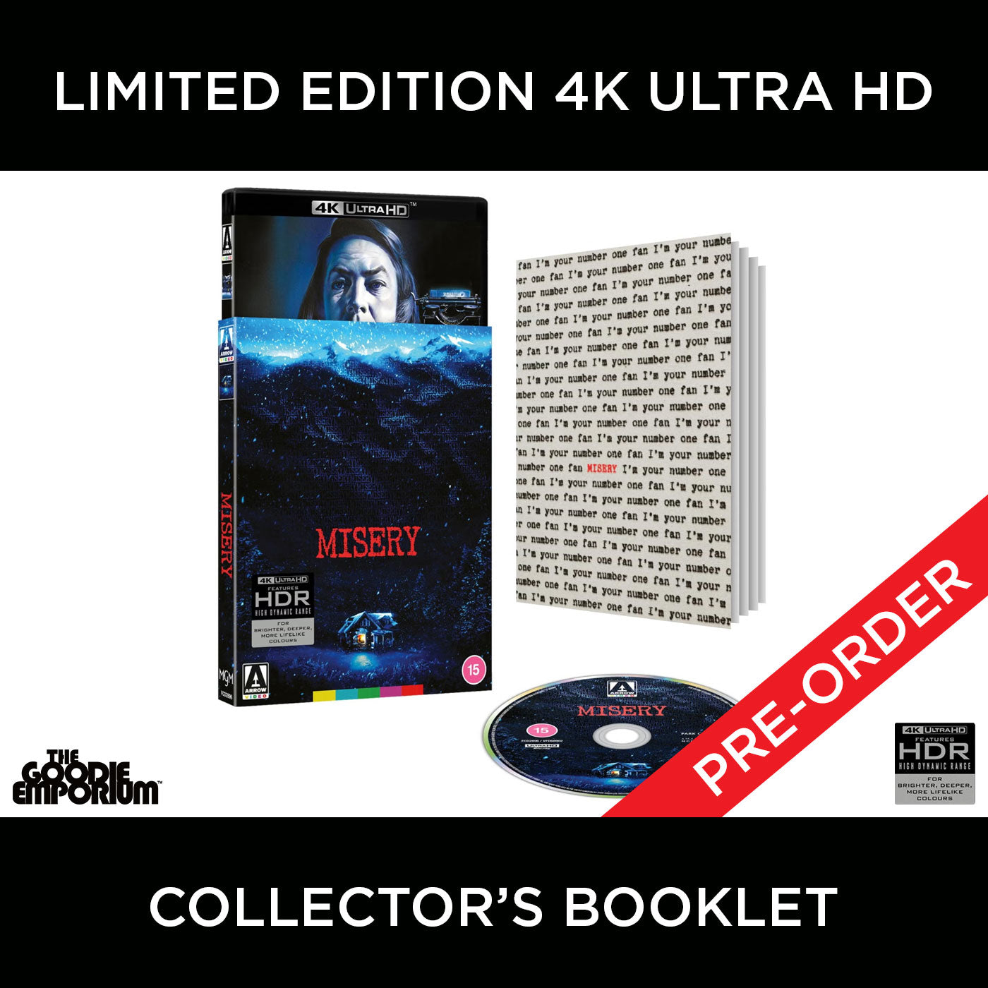 Misery 4K Ultra HD Blu-ray 1990 Arrow Rob Reiner James Caan Kathy Bates