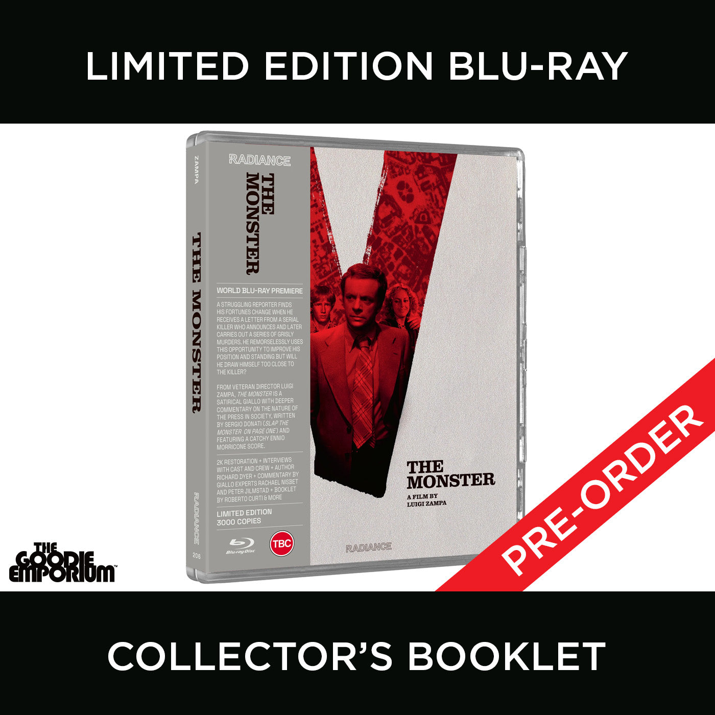 The Monster Blu-ray Radiance 1977 Luigi Zampa Ennio Morricone Italian Il mostro