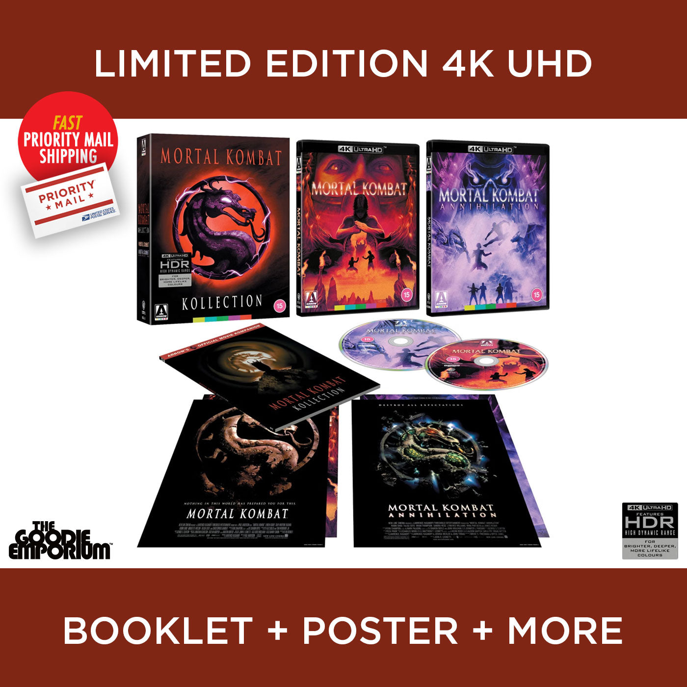 Mortal Kombat 4K Ultra HD Blu-ray Arrow Annihilation II Kollection Collection Combat