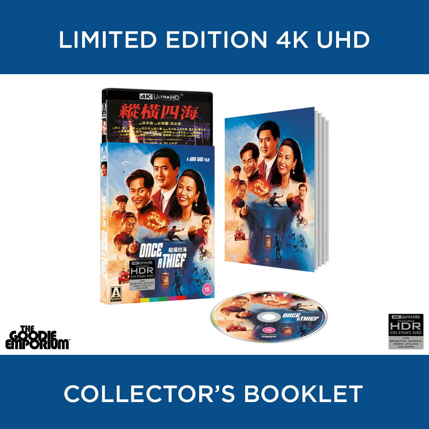Once a Thief 4K Ultra HD Blu-ray Arrow John Woo Chow Yun-fat Leslie Cheung Cherie Chung