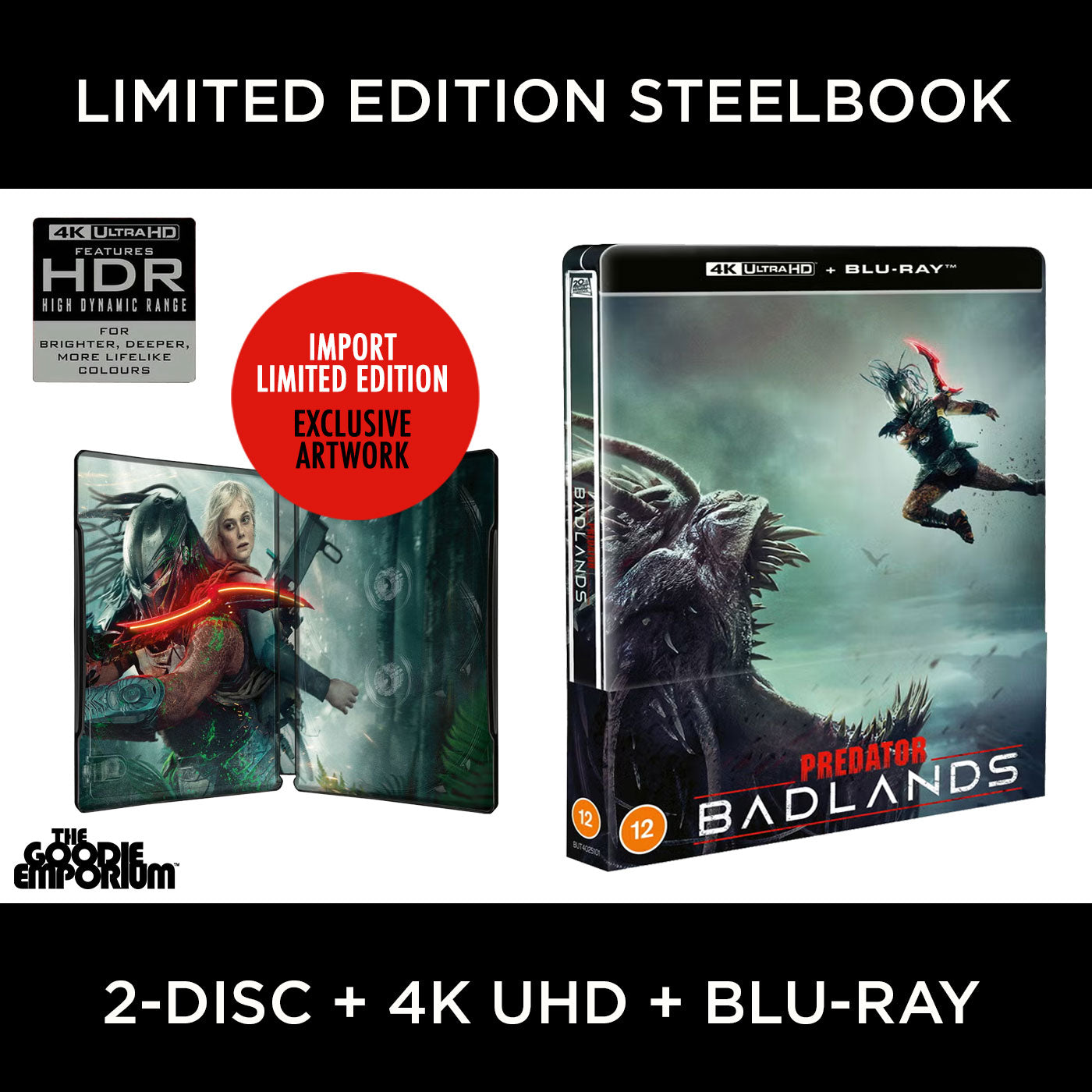Predator Badlands 4K Ultra HD UHD Blu-ray Disney SteelBook Steel Book
