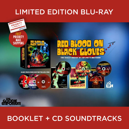 Red Blood On Black Gloves - The Giallo Trilogy Blu-ray Treasured Films Sonno Profondo Francesca Abrakadabra