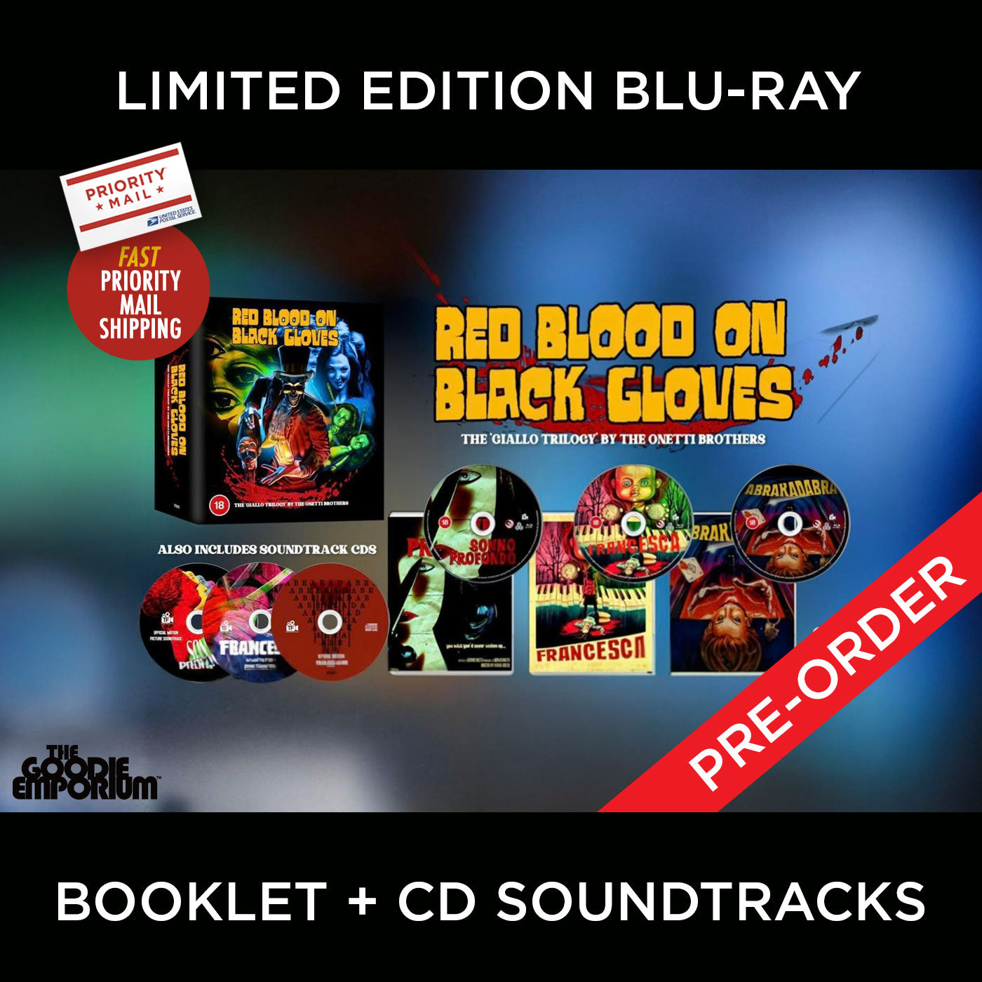 Red Blood On Black Gloves - The Giallo Trilogy Blu-ray Treasured Films Sonno Profondo Francesca Abrakadabra