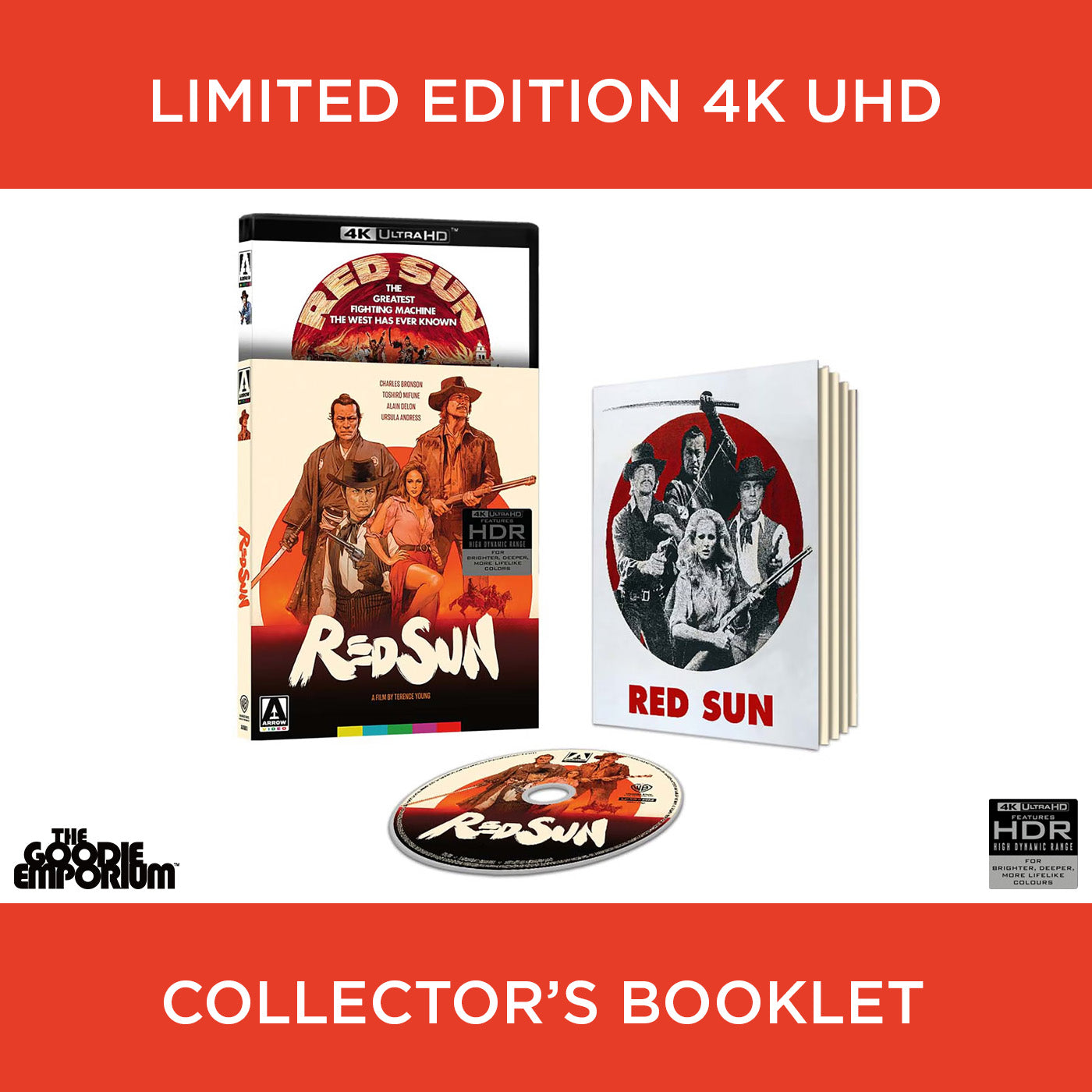 Red Sun 4K Ultra HD Blu-ray Arrow Charles Bronson Toshiro Mifune Ursula Andress Alain Delon