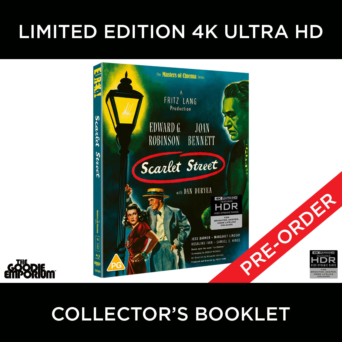 Scarlet Street 4K Ultra HD UHD 1945 Eureka Fritz Lang Edward G.Robinson