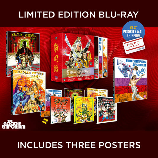 Shawscope Triple Feature Blu-ray 88 Films Two Champions of Shaolin Prince Intruders Shaw Brothers