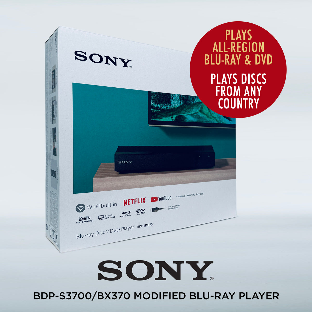 Sony BPD-S3700 / BX370 Region Free Blu-ray Player Asian Movie Blu-ray DVD Modified