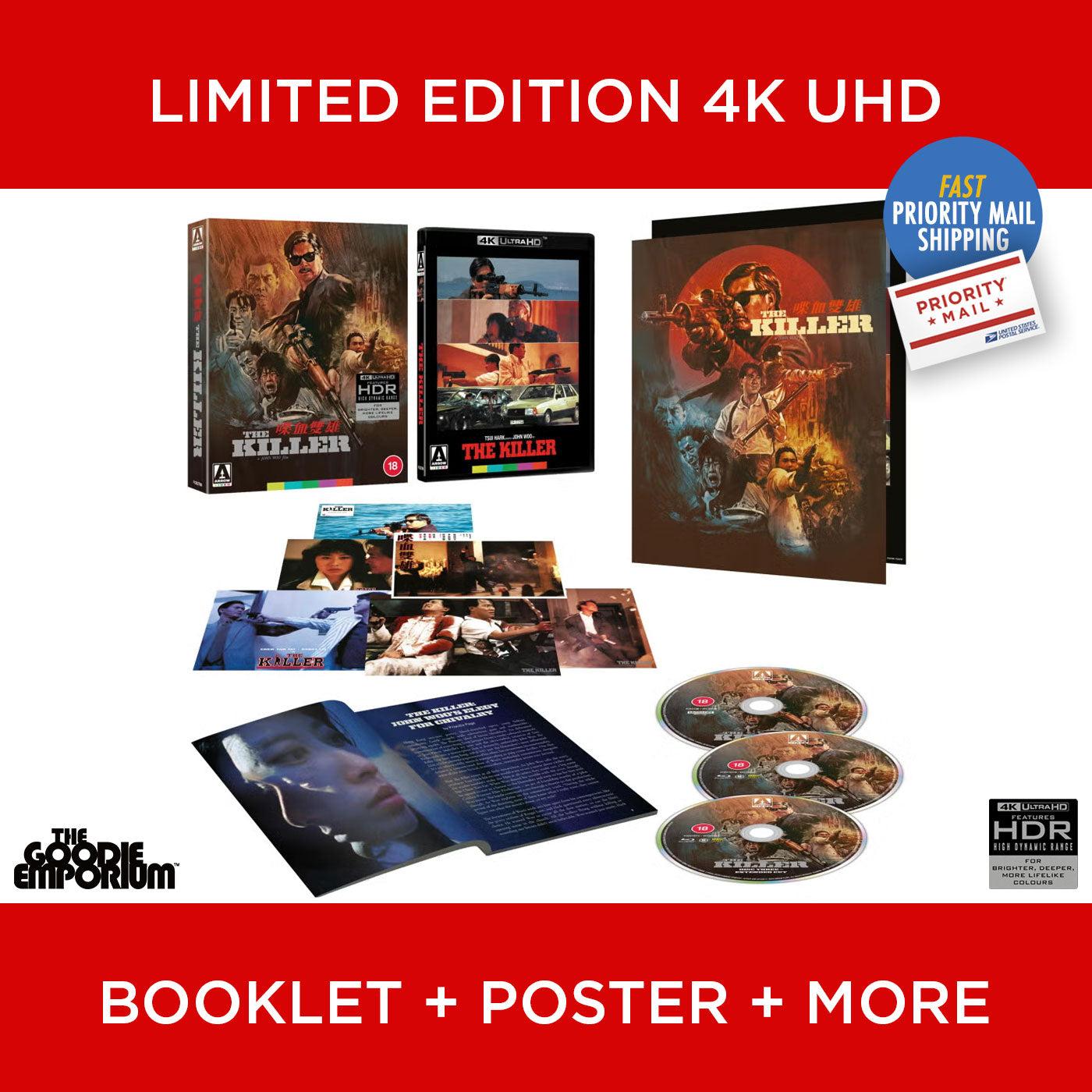 The Killer 4K Ultra HD 1989 Blu-ray Arrow John Woo Chow Yun Fat Danny Lee