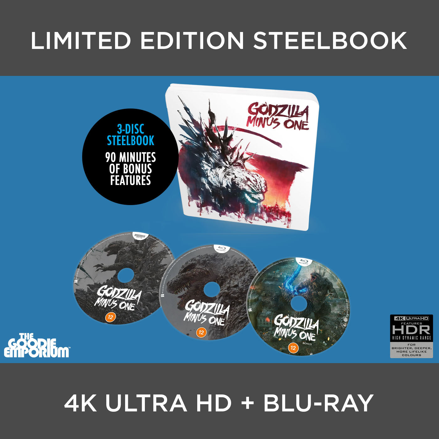 Godzilla Minus One 4K Ultra HD Blu-ray UHD Anime Ltd Steel Book SteelBook