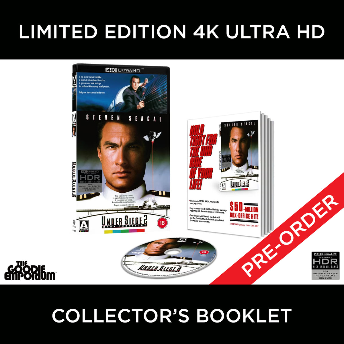 Under Siege 2: Dark Territory 4K Ultra HD Blu-ray UHD Arrow II Steven Seagal