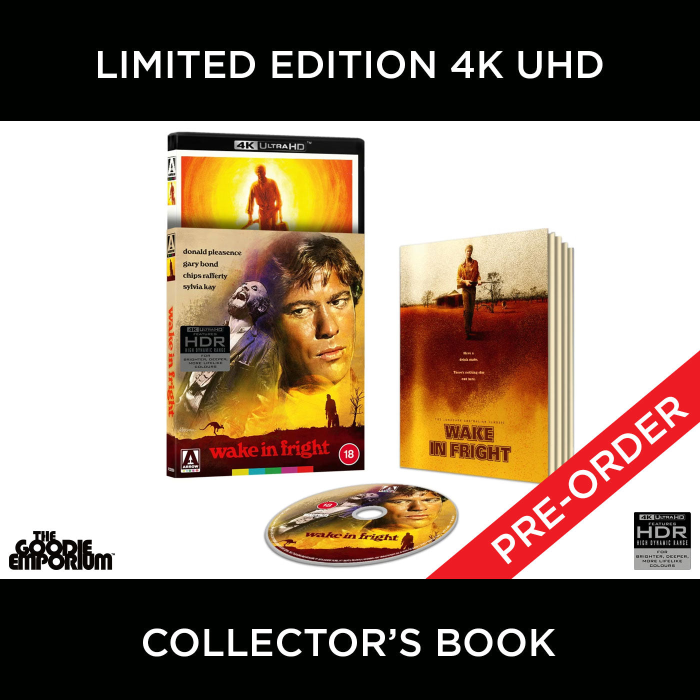 Wake in Fright 4K Ultra HD Blu-ray 1971 Outback Arrow Ted Kotcheff Donald Pleasence Gary Bond