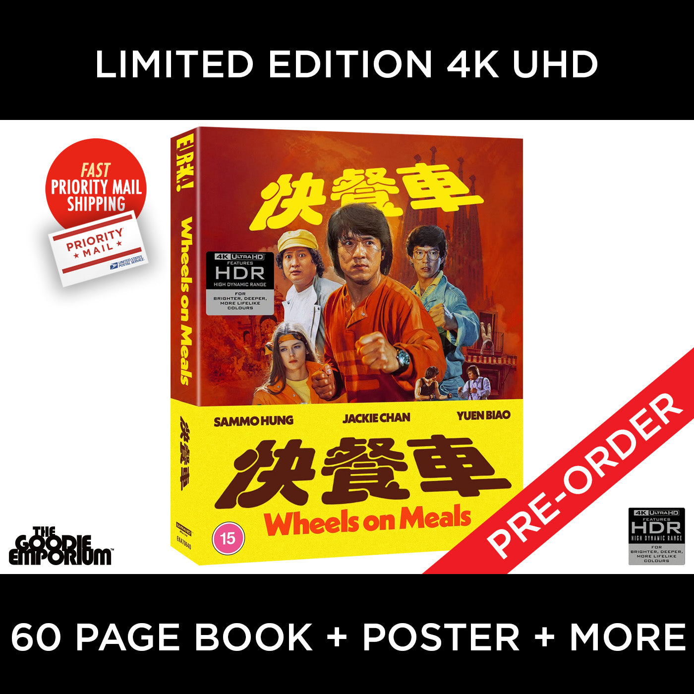 Wheels on Meals 4K UHD Blu-ray Jackie Chan Eureka Yuen Biao Sammo Hung Spartan X
