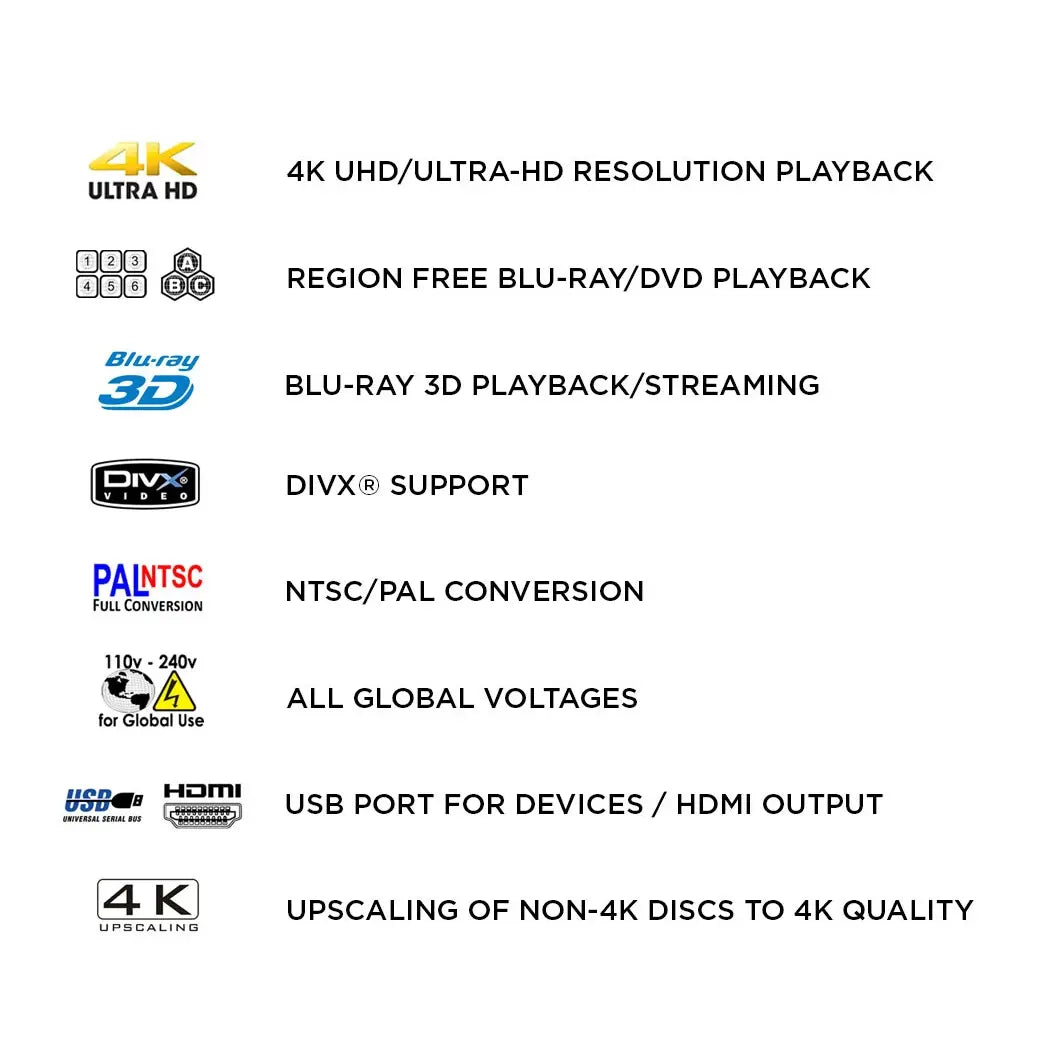 Sony UBP-X700 U Region Free 4K UHD Blu-ray Player Asian Movie DVD 3D Modified